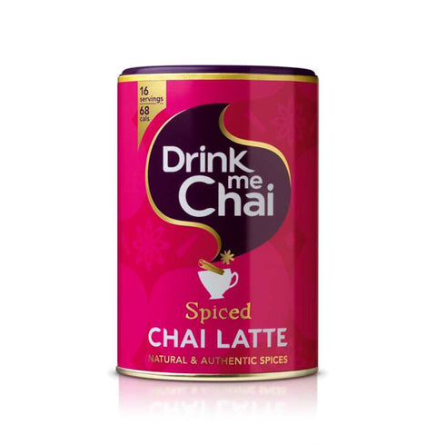 Can of 'Drink me Chai' Spiced Chai Latte on a white background